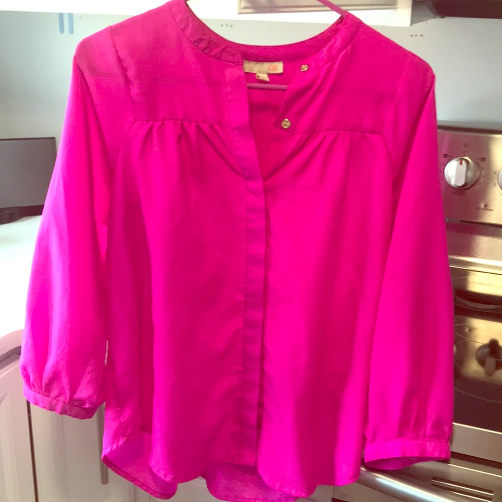 Hot pink long sleeve top